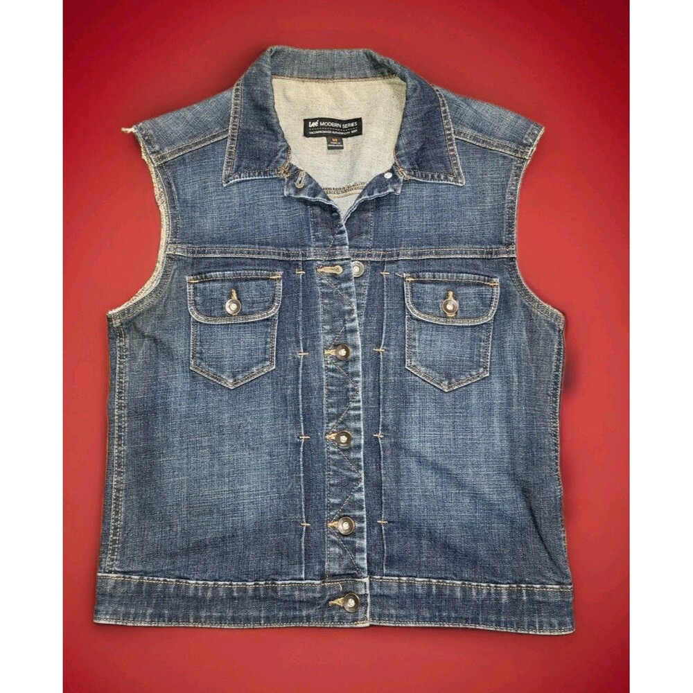 Lee Modern Series Sleeveless Denim Jacket Vest Size M